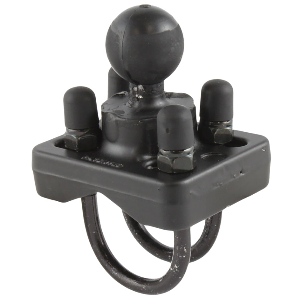 RAM Mount Double U-Bolt Base w/1" Ball f/Rails from 0.75" to 1.25" Diameter [RAM-B-235U]