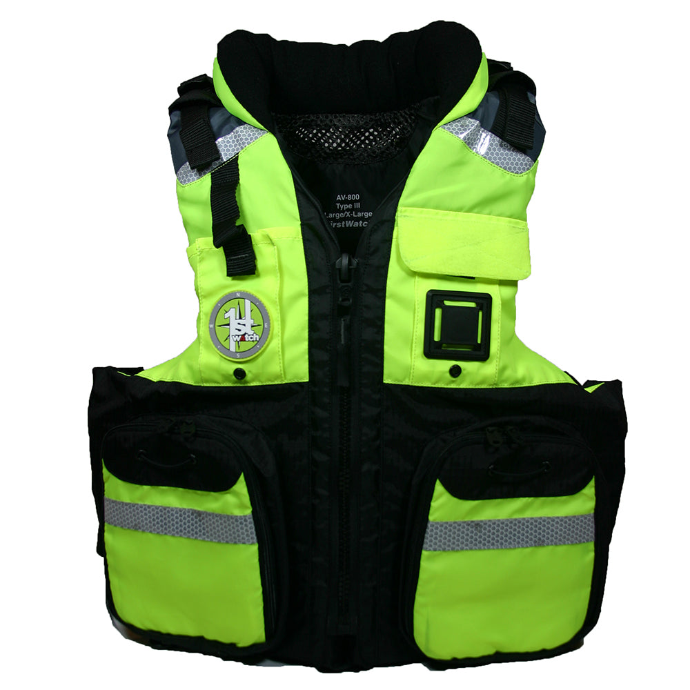 First Watch AV-800 Four Pocket Flotation Vest - Hi-Vis Yellow - XXL to3XL [AV-800-HV-2XL-3XL]