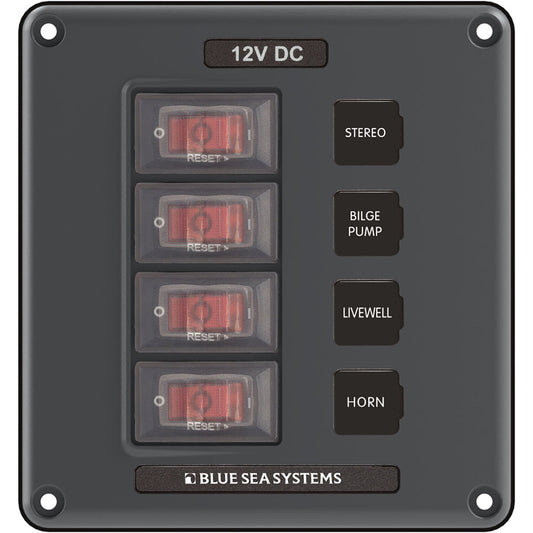 Blue Sea 4320 Circuit Breaker Switch Panel 4 Position - Gray [4320]
