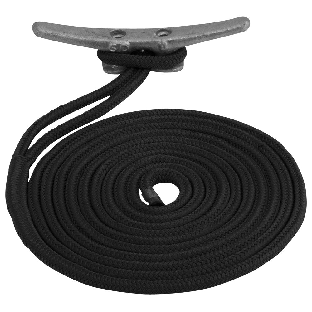 Sea-Dog Double Braided Nylon Dock Line - 5/8" x 15 - Black [302116015BK-1]