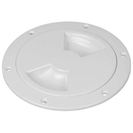 Sea-Dog Quarter-Turn Smooth Deck Plate w/Internal Collar - White - 6" [336360-1]