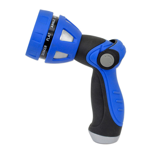 HoseCoil Thumb Lever Nozzle w/Metal Body  Nine Pattern Adjustable Spray Head [WN815]