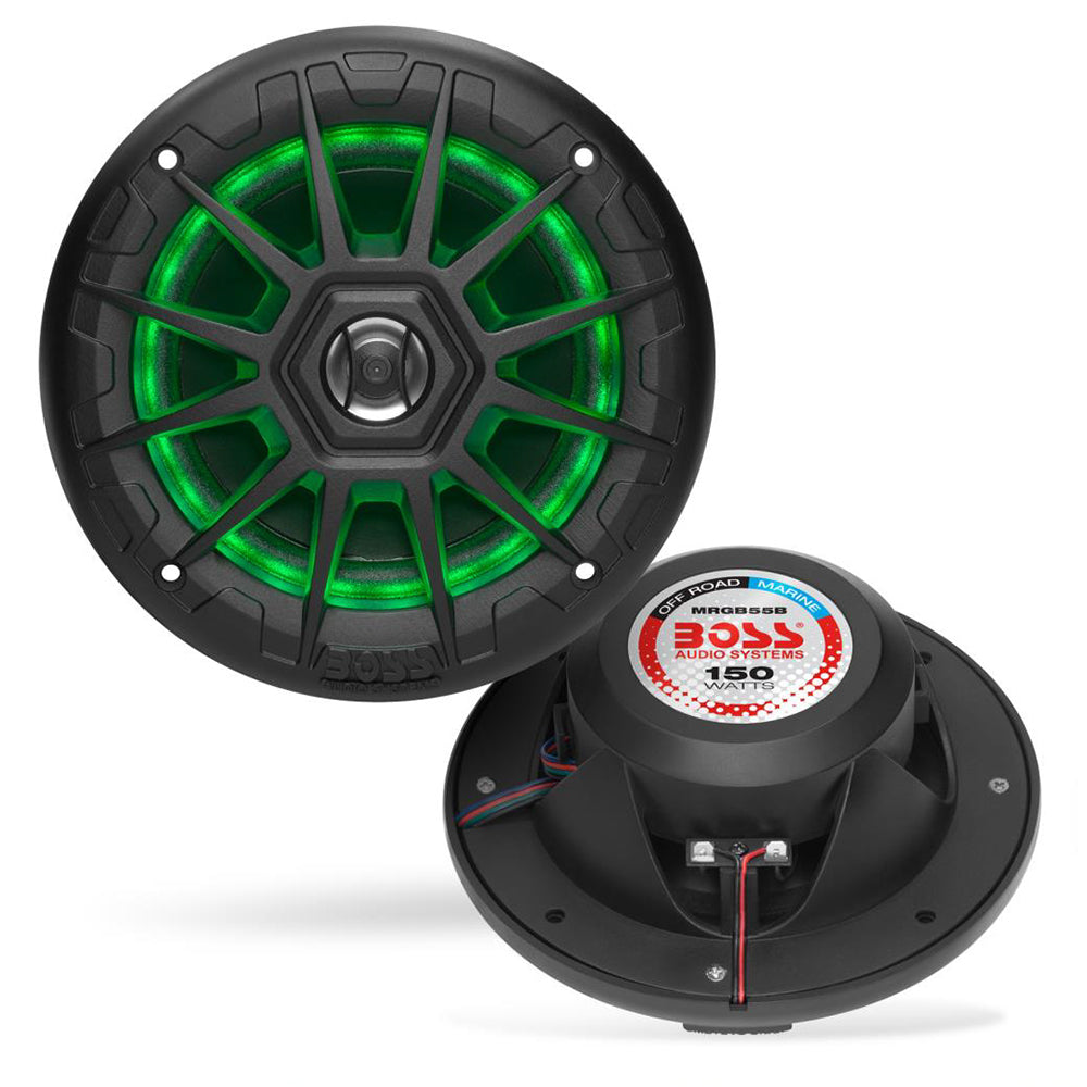 Boss Audio MRGB55B 5.25" Marine Speakers w/RGB Lighting - Black [MRGB55B]