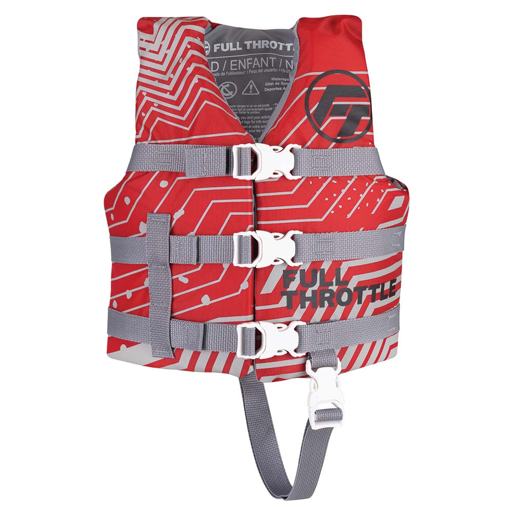 Full Throttle Child Nylon Life Jacket - Red [112200-100-001-22]