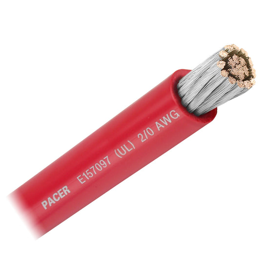 Pacer Red 2/0 AWG Battery Cable - Sold By The Foot  [WUL2/0RD-FT]